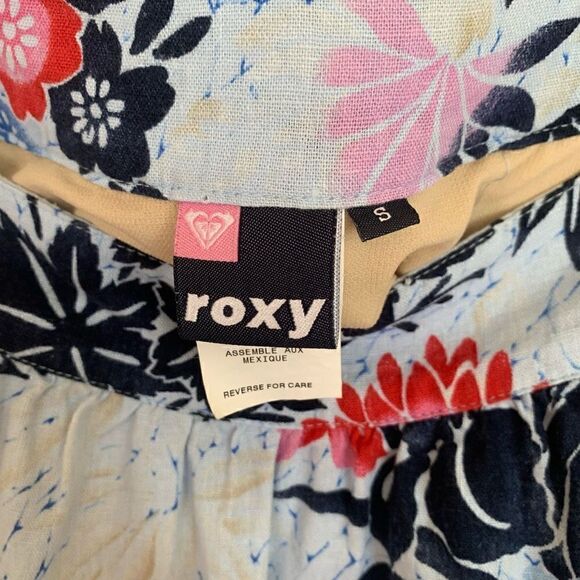 ROXY vintage floral linen blend two piece skirt set - Picture 4 of 13